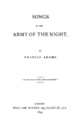 Songs of the Army of the Night - Francis Adams