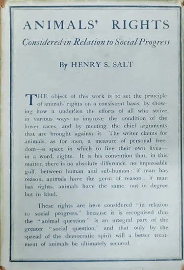 Henry S. Salt - Animals' Rights Consider in Relation to Social Progress (Revised)