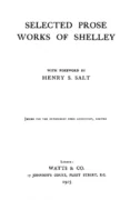 Selected Prose Works of Shelley - Henry Salt