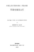 Selections from Thoreau - Henry S. Salt