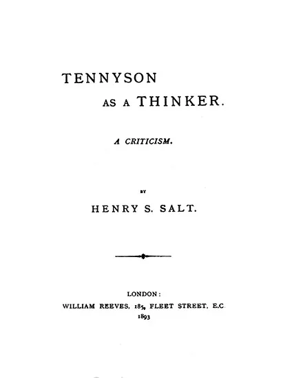 Tennyson as a Thinker - Henry S. Salt