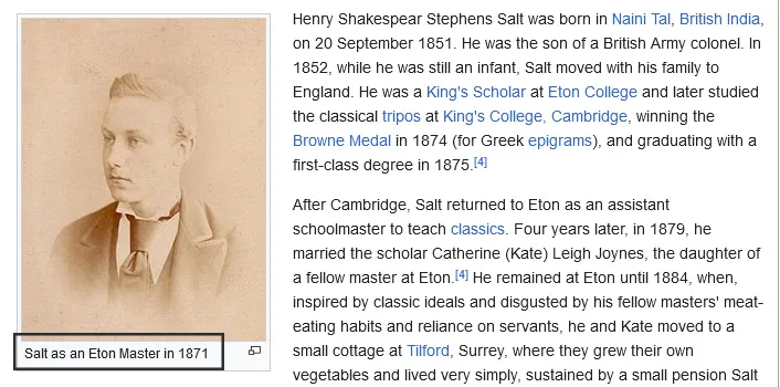 Photo of Henry Salt as an Eton Master