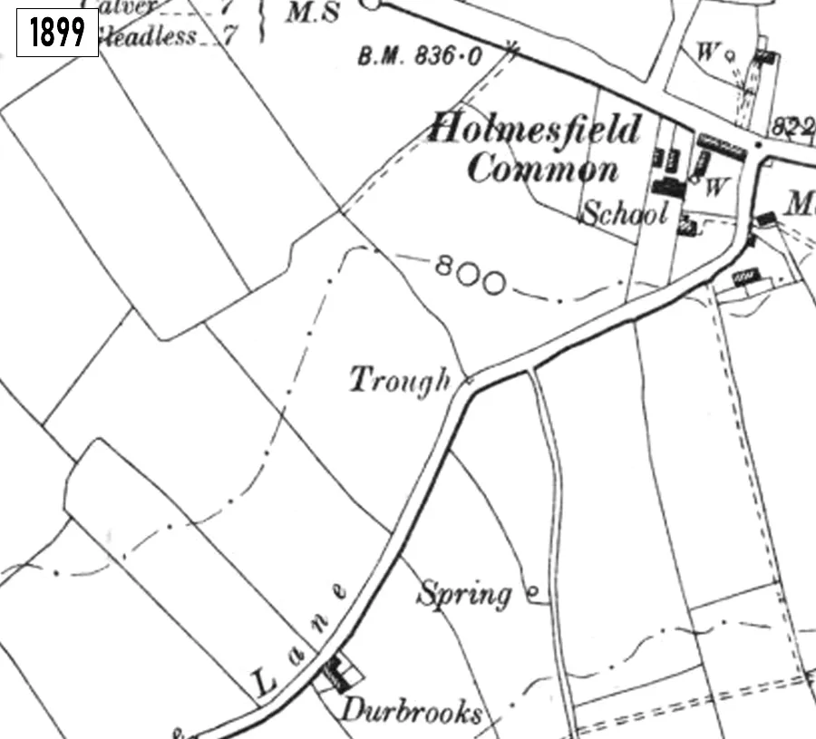 Horsleygate Lane, Homlesfield map 1899