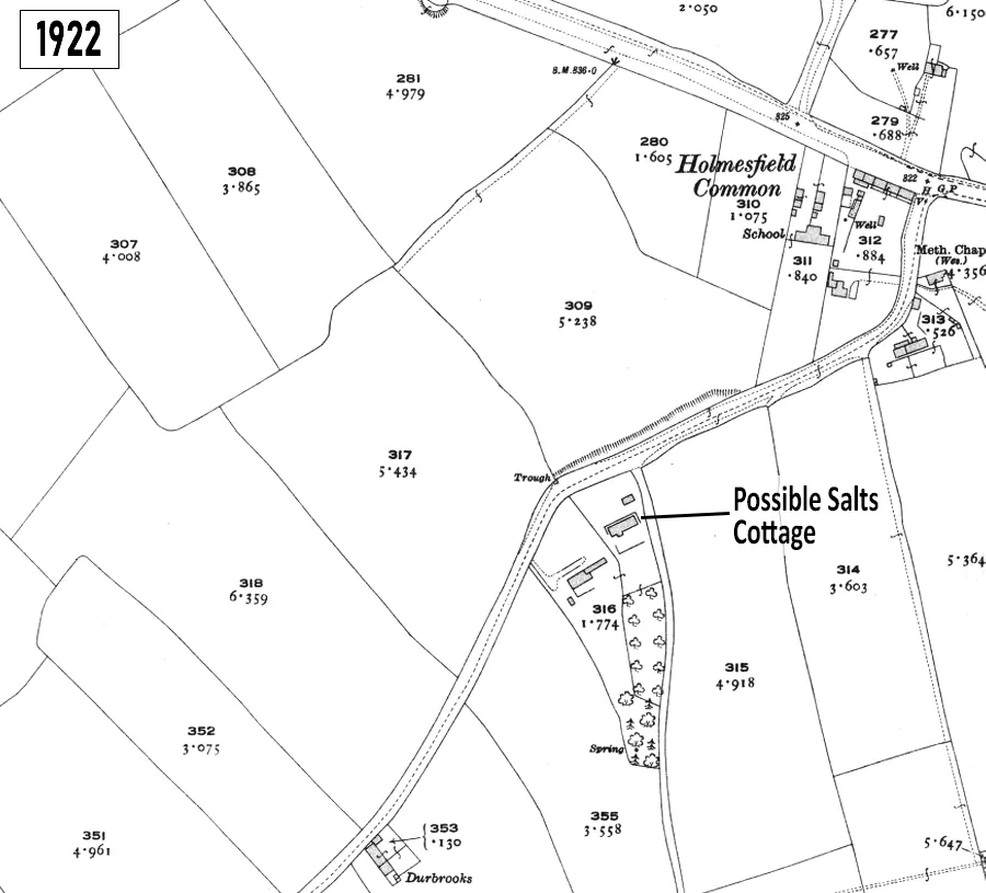 Horsleygate Lane, Homlesfield map 1922